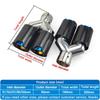 BMW Car Modification Carbon Fiber Dual/Quad Exhaust Pipe with M Logo - Y-Shaped Tailpipe