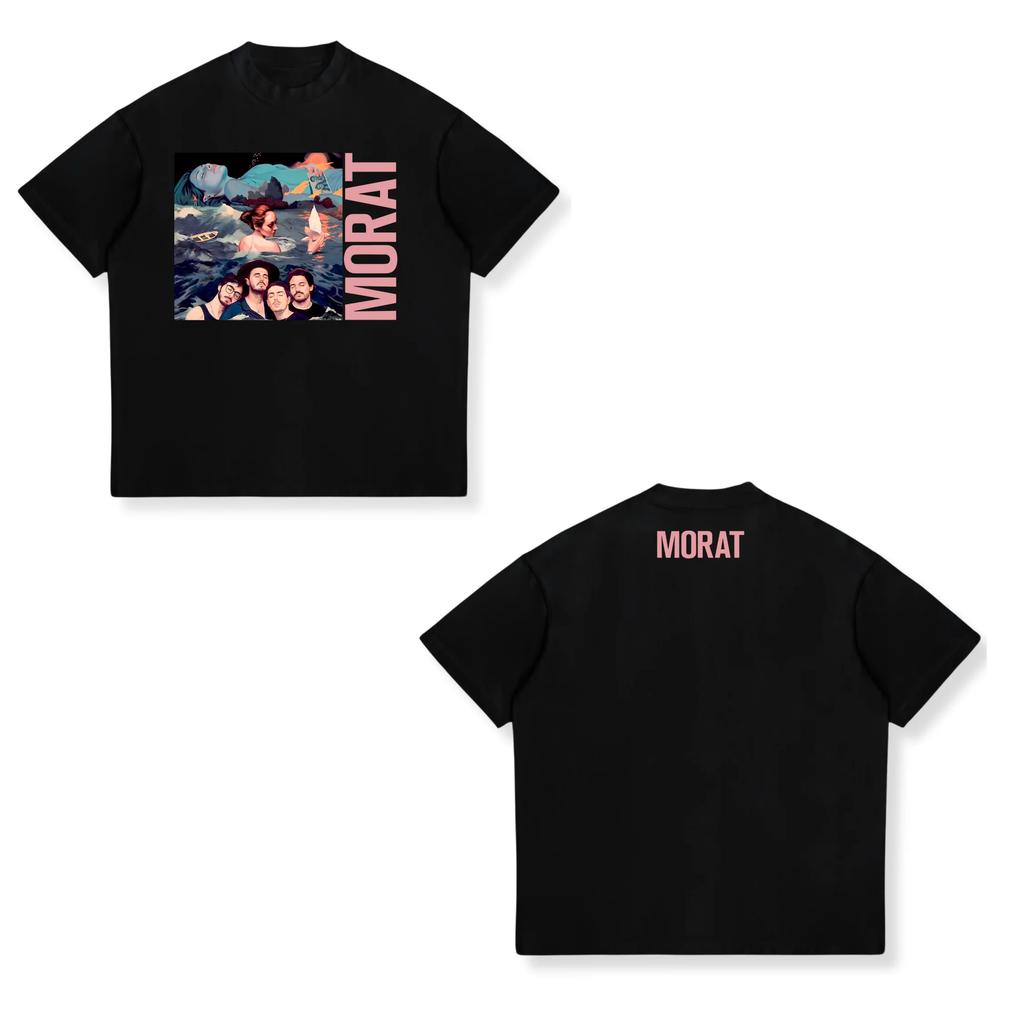 Colombia Band Morat Album Poster Graphic T Shirts Harajuku Pop Music Short Sleeve Tshirts Unisexs Womens Casual Fashion Tshirt
