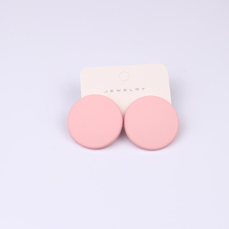 Pinkdudu Candy Color Round Acrylic Stud Earrings Color Sprayed Earrings Cute Simple Casual Earrings PD2232