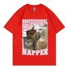 Professional Napper Funny Cat Meme T-shirt Kawaii Unisex Fashion Short Sleeve T-shirts High Quality Cotton Clothing Tee Shirt