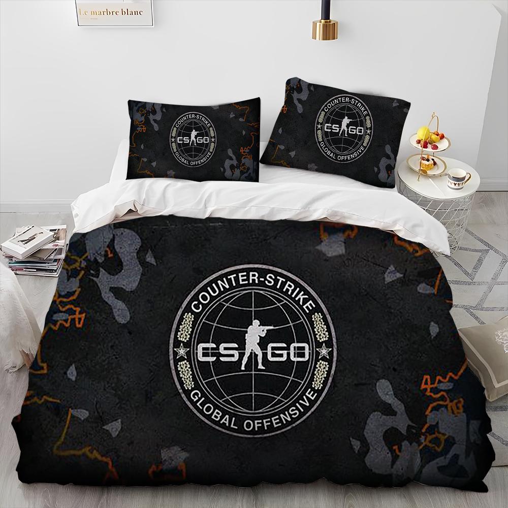 

CS GO,Game Gamer,Counter Strike Comforter Bedding Set,Duvet Cover Bed Set Quilt Cover Pillowcase,king Queen Size Bedding Set Kid 135X200cm