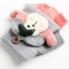 Half Finger Flip Covered Gloves Cute Cartoon Kids Gloves Winter Warm Knitted for Children Boys Girls 1-5Y Baby Accessories