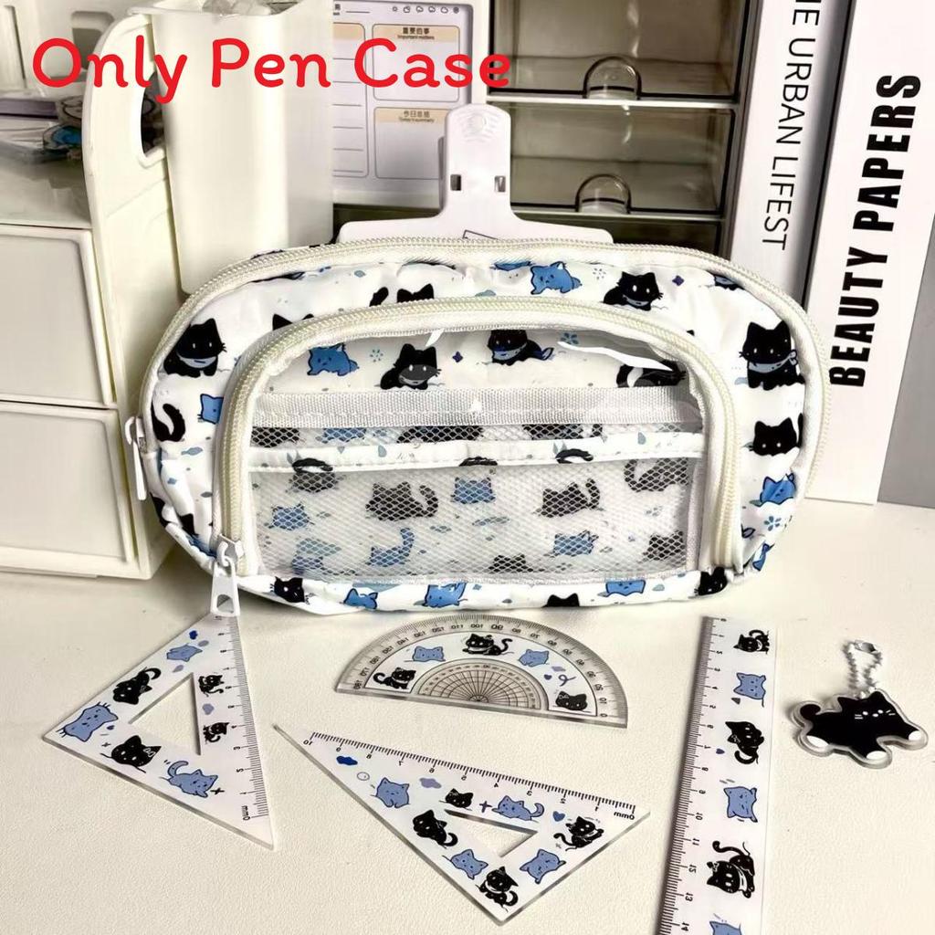 Trousse Hello Kitty en tissu grande capacité, idéale pour les étudiants et le bureau.