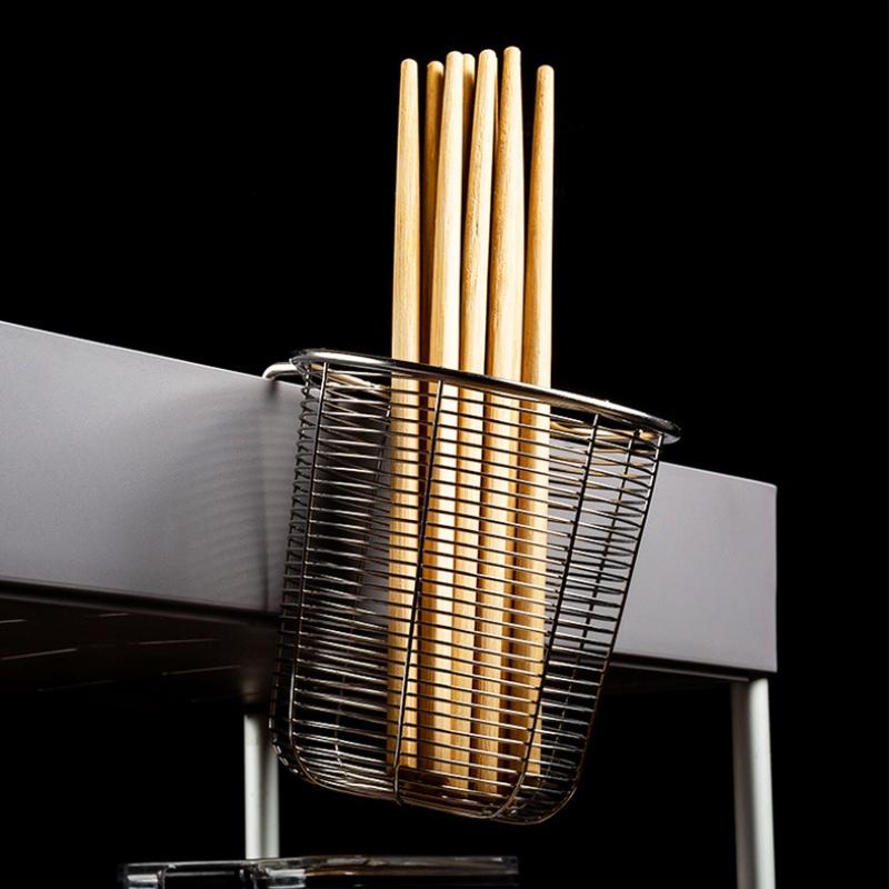 Stainless Steel Chopsticks Holder Cutlery Organizer Utensil Drainer Round Chopstick Cage Fork Spoon Storage Flatware Drying Rack