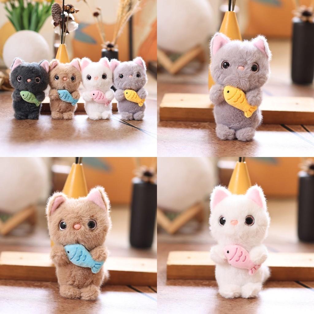 Plush Cat Keychain With Pp Cotton Filling For Bag Decoration And Gift Idea