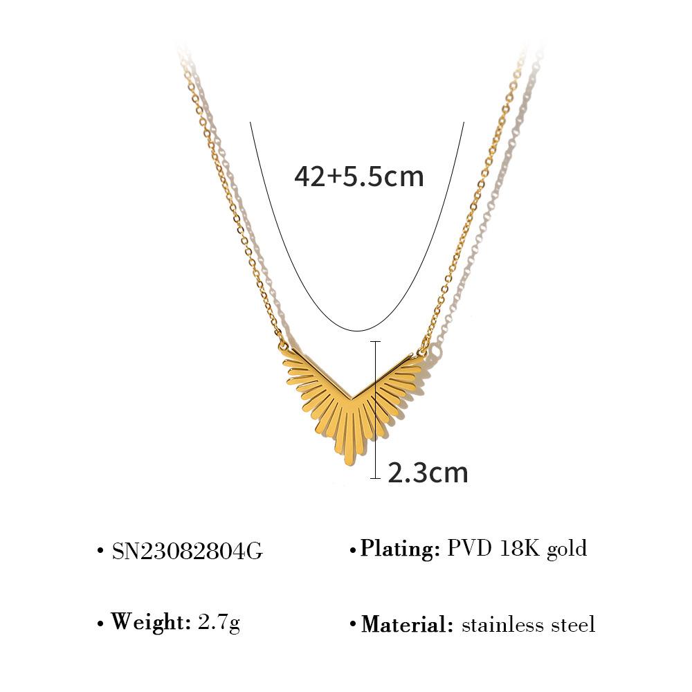 Wind Simple Sunflower Titanium Steel Women'S Short Necklace Radial Pattern Stainless Steel Necklace
