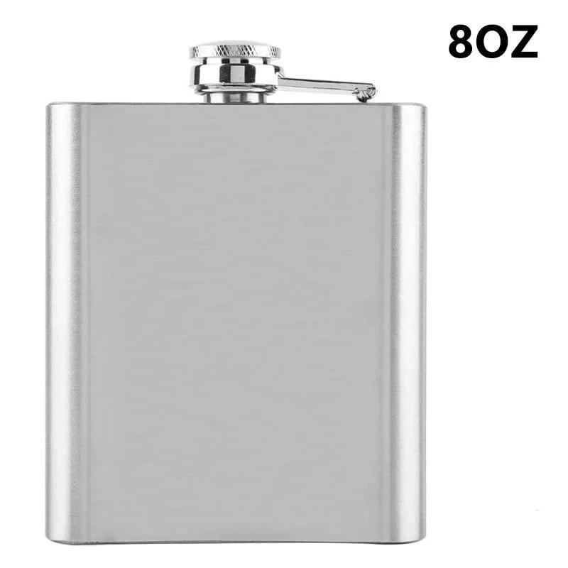 1Pc 8oz Portable Stainless Steel Hip Flask Flagon Whiskey Wine Pot Leather Cover Bottle Funnel Travel Tour Drinkware Wine Cup