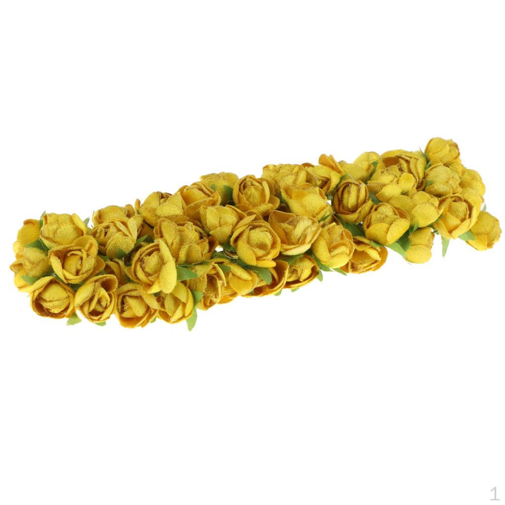 

60cs Fabric Camellia Flowers Wedding Car Bridal Bridesmaid Corsage Brooch Wreath DIY Materials Yellow
