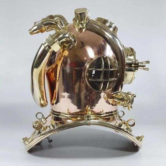Copper Brass Diving Helmet 55.88 Cm Mark V US Navy Heavy  Diving Helmet