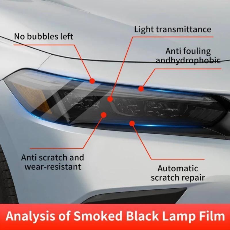 Car Headlight Protective Film For Honda Civic 11th Gen Sedan Auto Accessories Exterior Decor TPU Black Protection Film