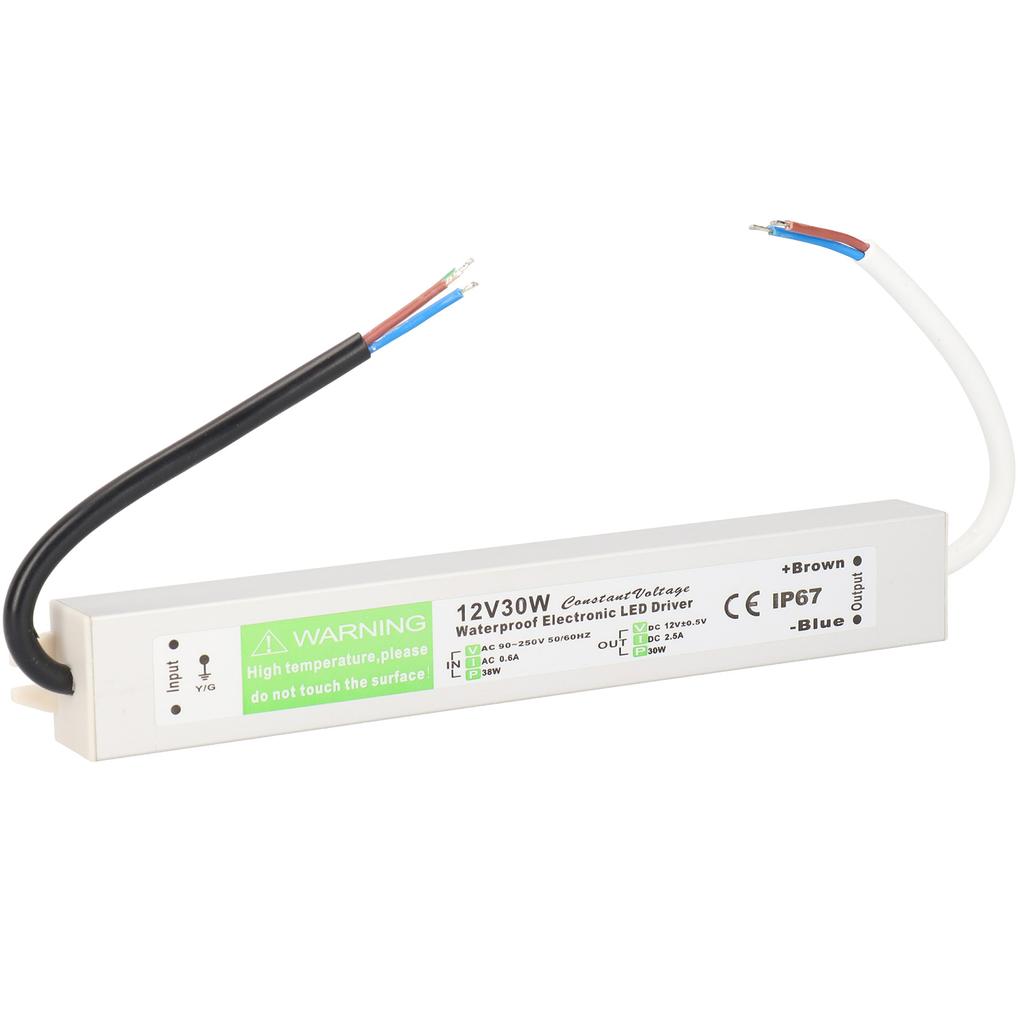 Alimentatore Impermeabile AC90‑250V 30W Adattatore Trasformatore Sottile Driver LED