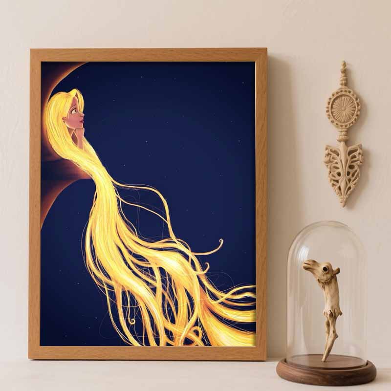 Disney Diamond Painting Kit Rapunzel Hair 5D Diamond Art Home Decor Creative Handmade Gift Round 20x30cm