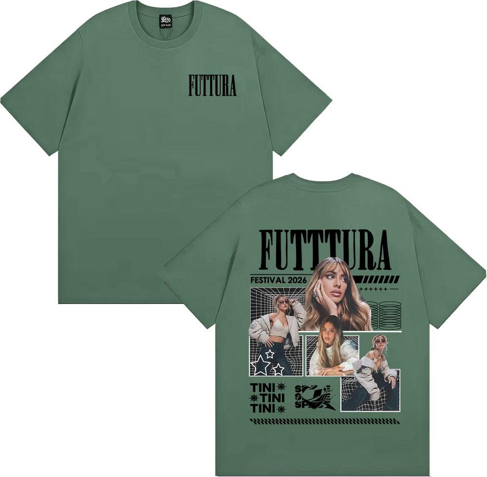 Tini Stoessel Futtura Album 2026 Merch T Shirt Unisex Women Clothing Vintage Aesthetic Tshirts Comfort Cotton Short Sleeve Tshirt