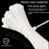 100Pcs Self-Locking Plastic Nylon Cable Tie White 4x300 Fastening Ring Loop Wrap Strap Zip Organiser 3x200MM Industrial Set