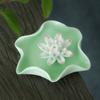 Handmade Ceramic Crafts Lotus Incense Base Aromatherapy Burner Sandalwood Stick Incense Holder for Living Room Home Decor