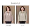 Autumn/Winter 2025 Embroidered Lapel Jacket for Women - Age-Reducing Chinese Button Cardigan for Middle-Aged and Elderly Moms