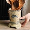 Ceramic Drain Chopstick Storage Holder Retro Chopstick Holder Simple Home Cutlery Knife Spoon Forks Storage Rack Kitchen Shelves