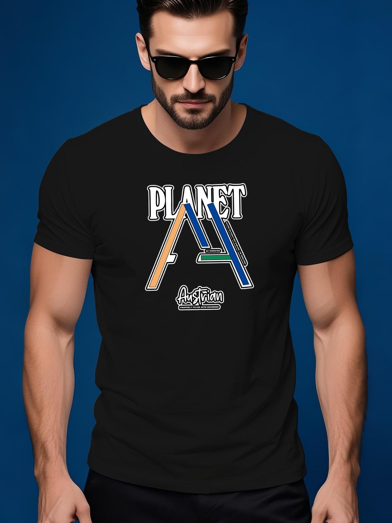 PLANET Casual Streetwear Summer - Vibrant Green with Bold PLANET Graphic Print T-shirt XXXL