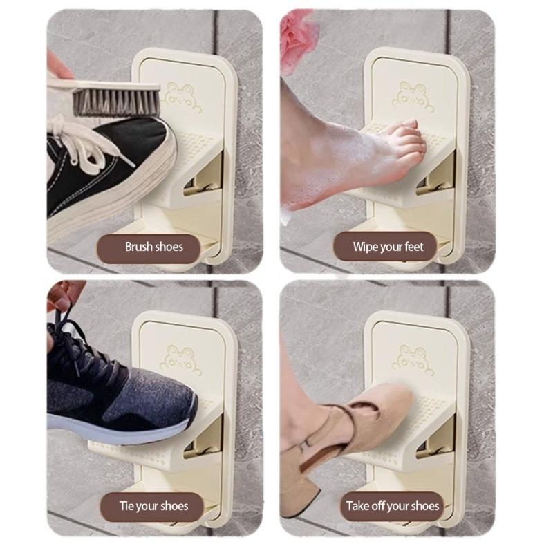 Legs Shaving Stool Nonslip Shower Step Stool Ergonomic Bathroom Footrest With Wide Pedal For Enhances Stability