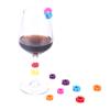12Pcs/Set Wine Glass Charms Silicone Solid Color Drink Marker Cup Labels Tag