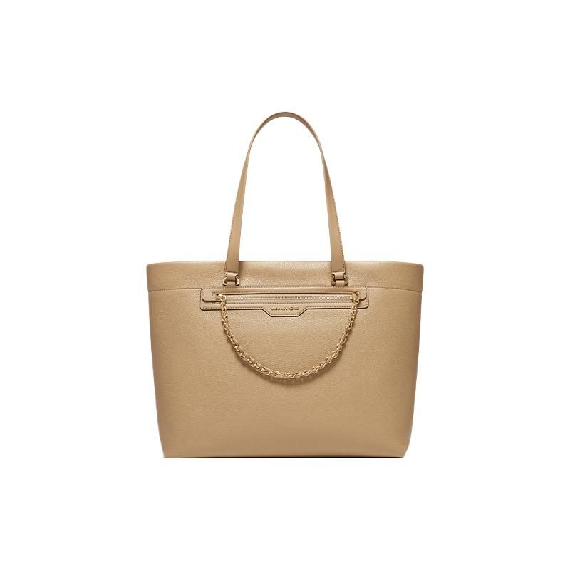 Michael Kors MK Slater Vintage Solid Leather Tote Bag Women tote bags Camel 30R3G04T3L-222 Basic Set (Bag+Dust Bag)