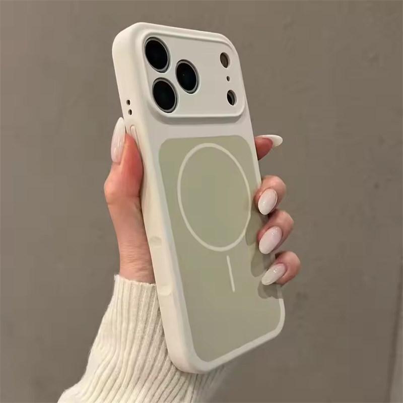 Liquid Silicone Dual-color , Lens-protecting Phone Case, Supports Magnetic Charging for iPhone 17, 16, 15, 14, and 13 Series
