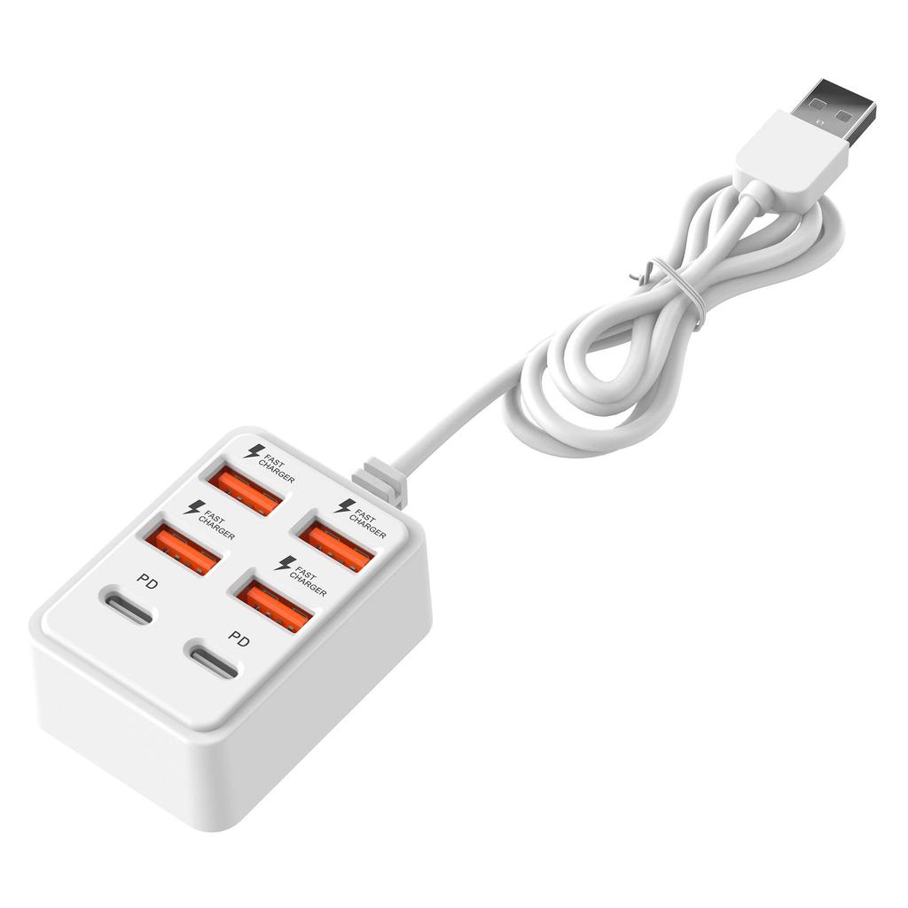 Multi-Port Fast Charging Power Strip with USB & Type-C Ports