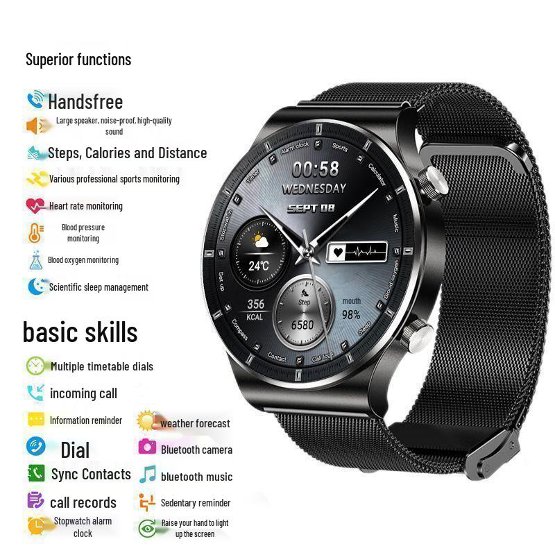 Huqiangbei GT4 Smartwatch 2025: Black Technology, Health & Sports, Bluetooth Call, Multifunctional