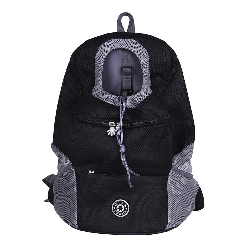 

Рюкзак для домашних животных, дышащий женский рюкзак, нагрудная сумка для выгула собак, портативная дорожная сумка для кошек, зоотовары, двойной плечевой портативный дорожный рюкзак S/M/L S чёрный