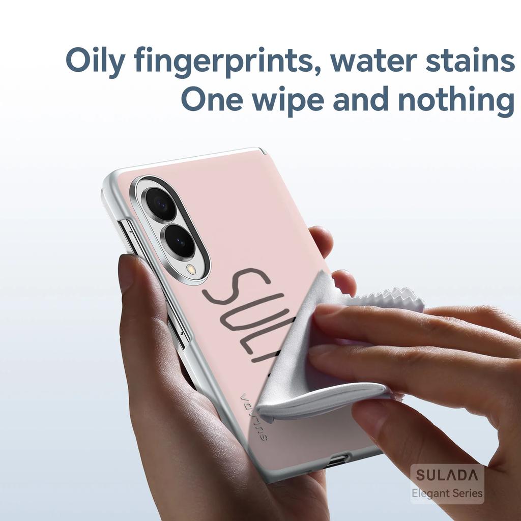 Custodia per Telefono con Cerniera Centrale per Samsung Z Fold 8, 8Ultra, 7, 6, 5 SULADA Elegante Pelle Liquida Facile da Pulire e Custodia Magnetica Integrata