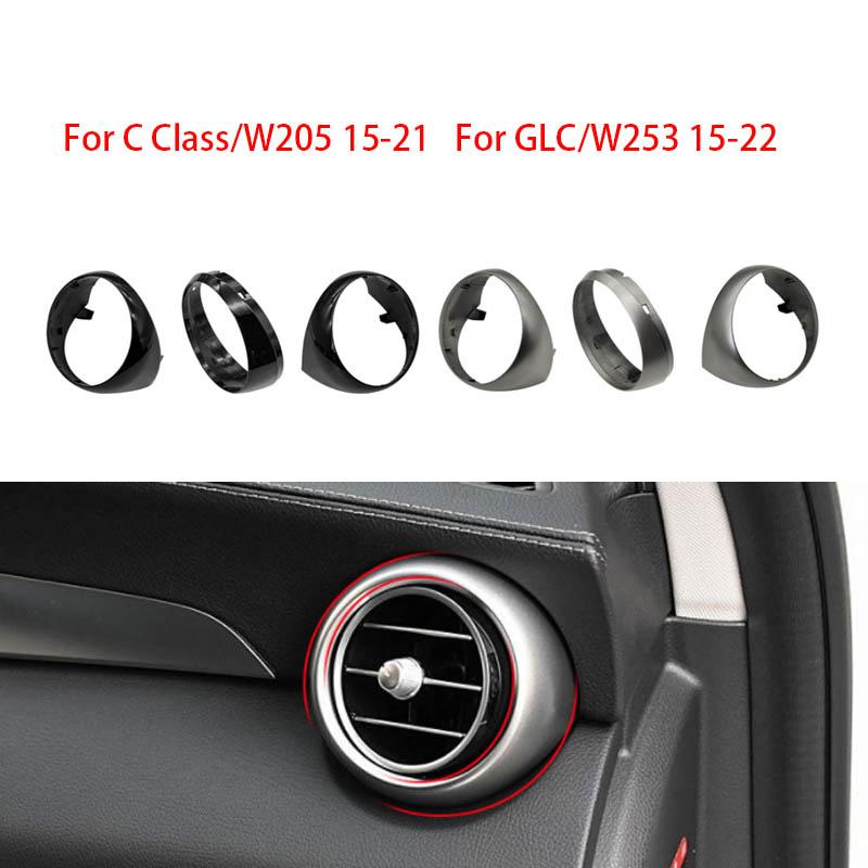For Mercedes W205 W253 Car AC Vent Grille Air Conditioning Outer Ring Outer Frame Cover For Benz C GLC Class C180 C200 GLC300