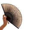 Portable Black Bamboo Folding Fan for Hanfu and Dance