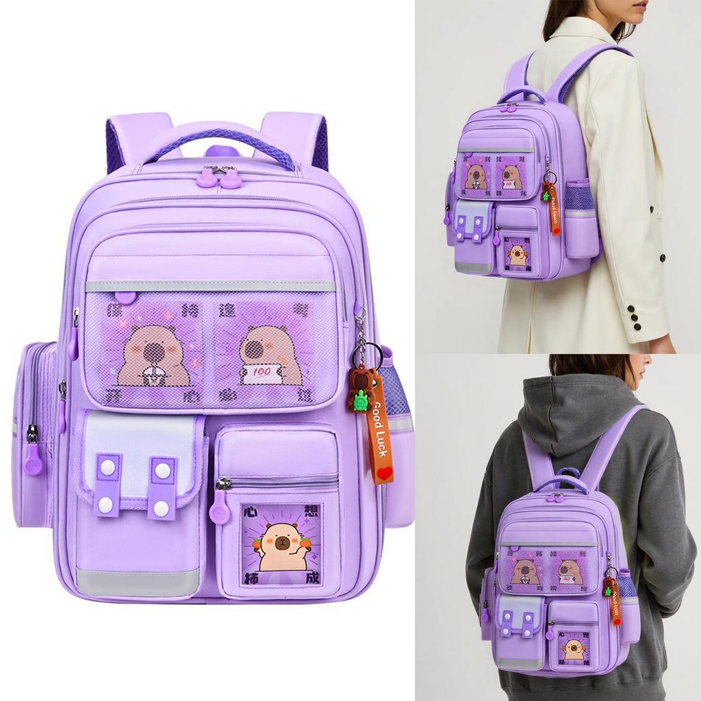 Capybara Backpack Lightweight Large Capacity School Bag Breathable Casual Daypack for Kids with Adjustable Strap