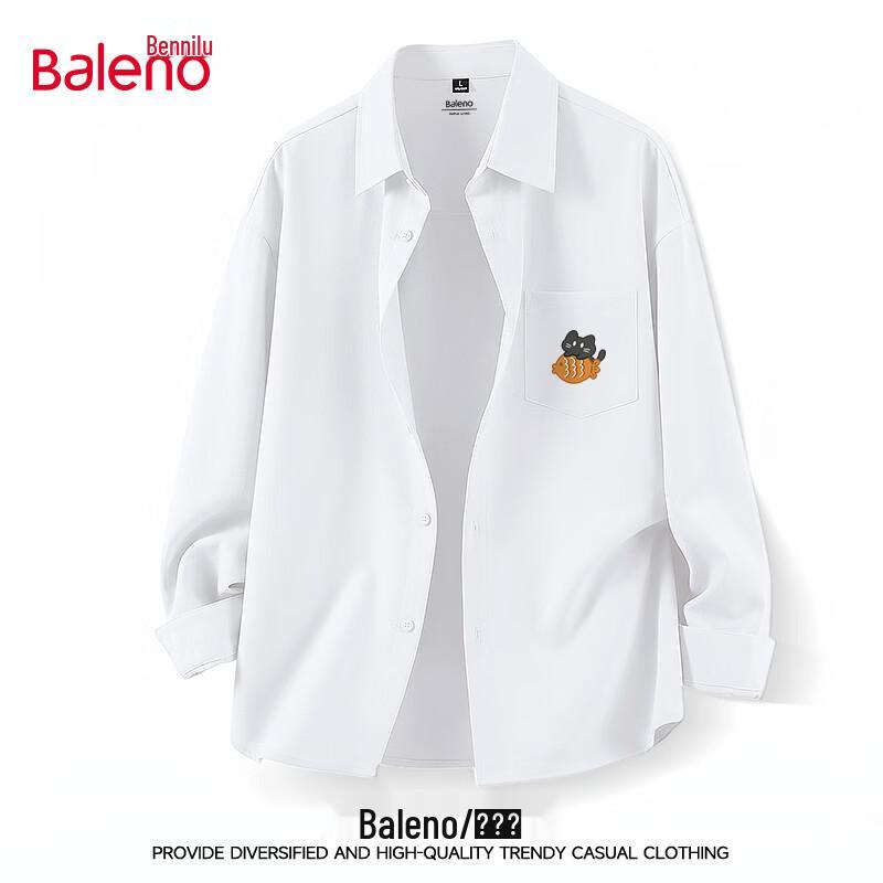 Baleno Men's Casual Loose Fit Long-Sleeve Shirt