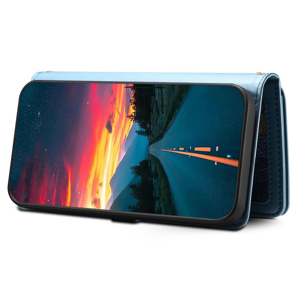 ESEBLE Seria Galaxy Etui dla Motorola Edge 60 Pro 5G Blokujące RFID Skórzane Zapinane na Zamek Pokrowiec na Telefon z Paskiem na Ramię + Pasek na Nadgarstek