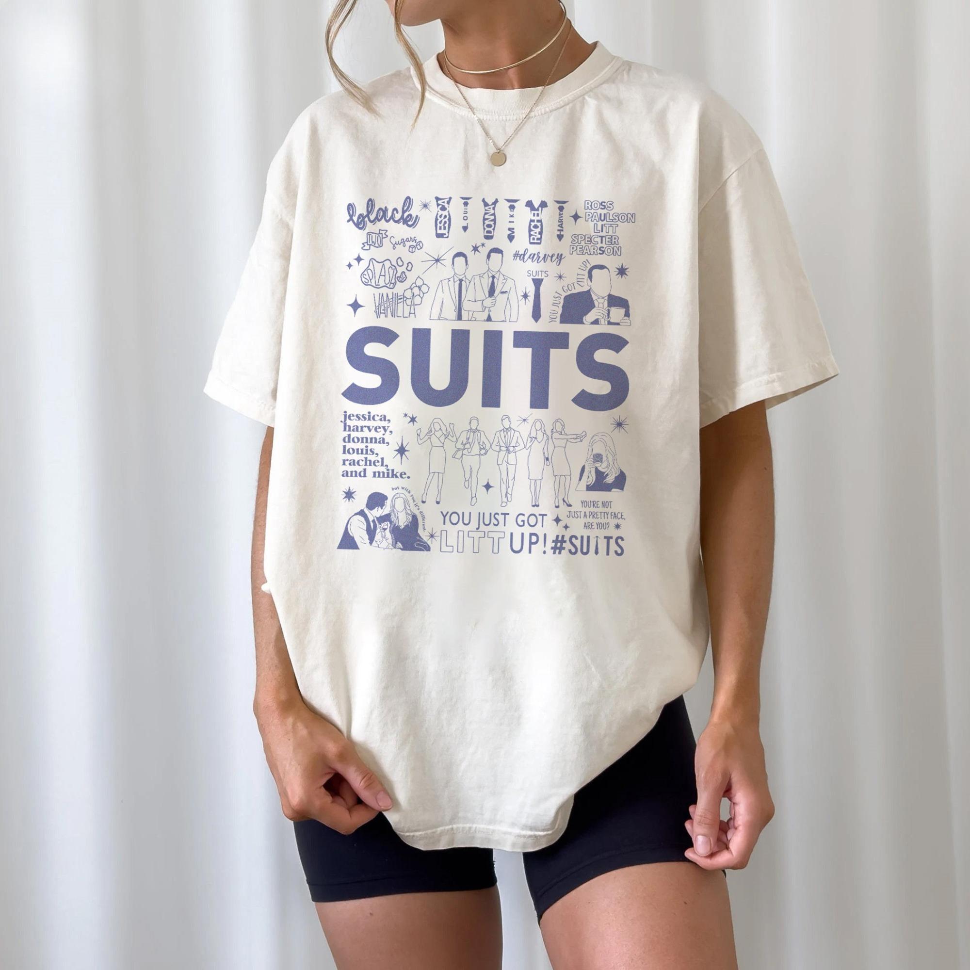 

Retro Suits Movie Printed Tshirt Womens SpringSummer Fashion Trend Pure Cotton Top Neutral Short Sleeve Tshirt 4XL