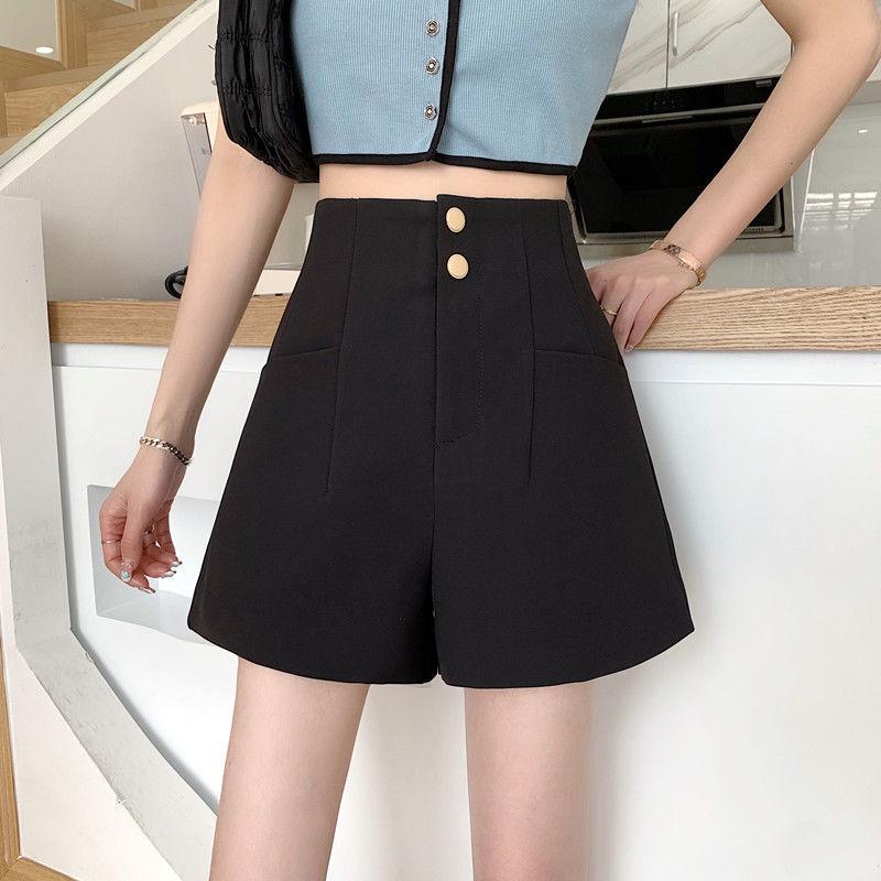 

Women s High Waist A-Line Wide Leg Black Summer Shorts M 95-105 kg