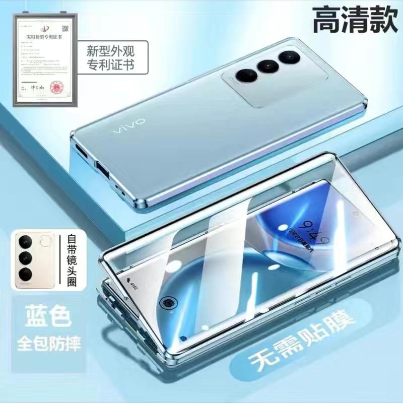 360 Full Case For Oppo A80 5G K12X A3 Pro Double Sided Magnetic Adsorption Metal Tempering Glass Protection Cover For Oppo K 12X