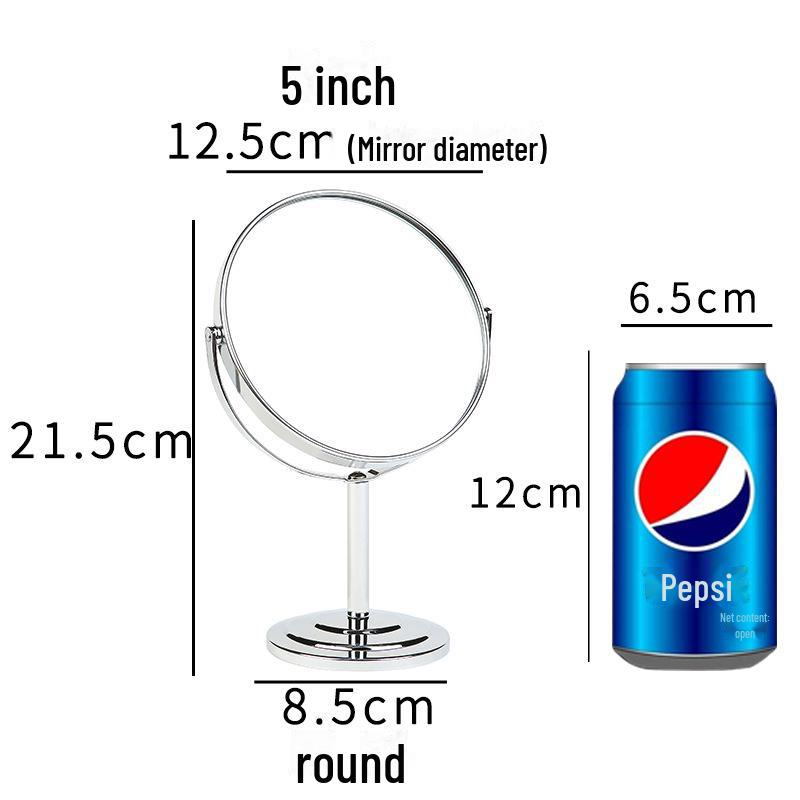 European Style Stainless Steel Dual-Sided High-Definition Makeup Mirror