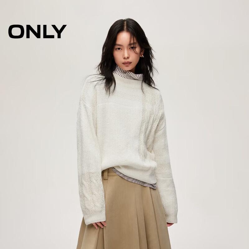 ONLY Women s Dropped Shoulder Round Neck Loose Knit Sweater S