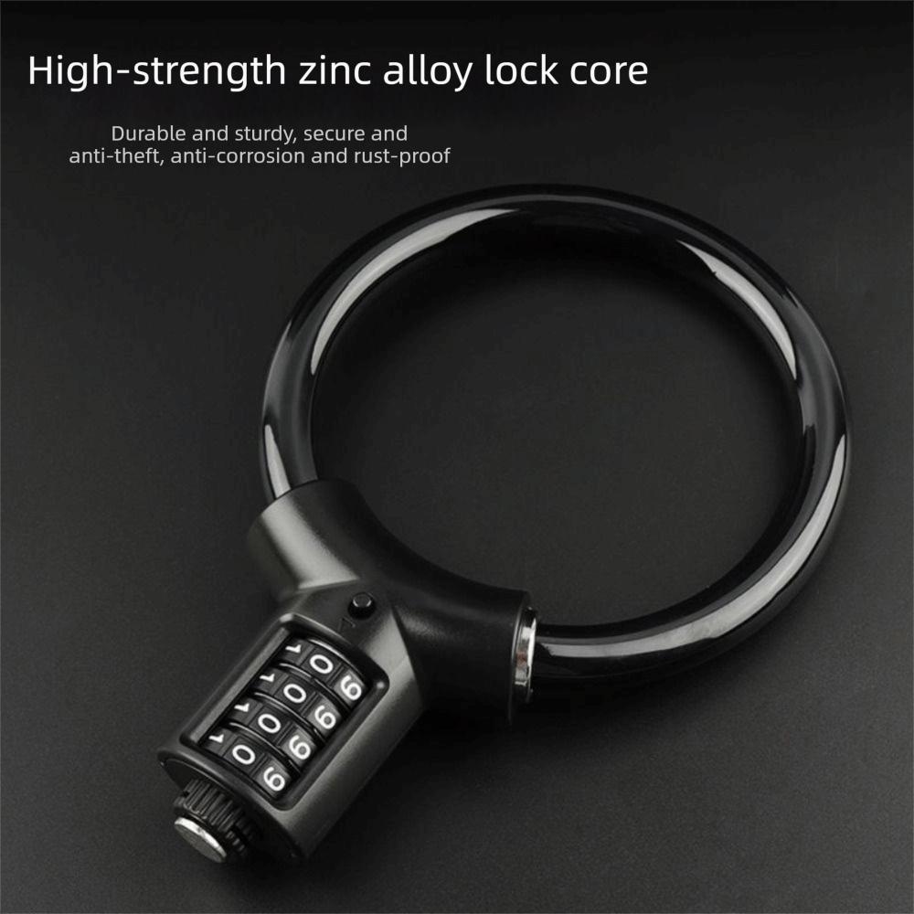 4 Digit Combination Bicycle Combination Lock Portable Ring Lock Keyless Bike Cable Lock Bicycle