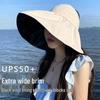 Women's Black Vinyl Bucket Hat with UV Face Shield, Adjustable & Foldable Summer Sun Protection Hat.