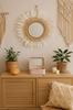 Round Boho Wall Mirror 50Cm White