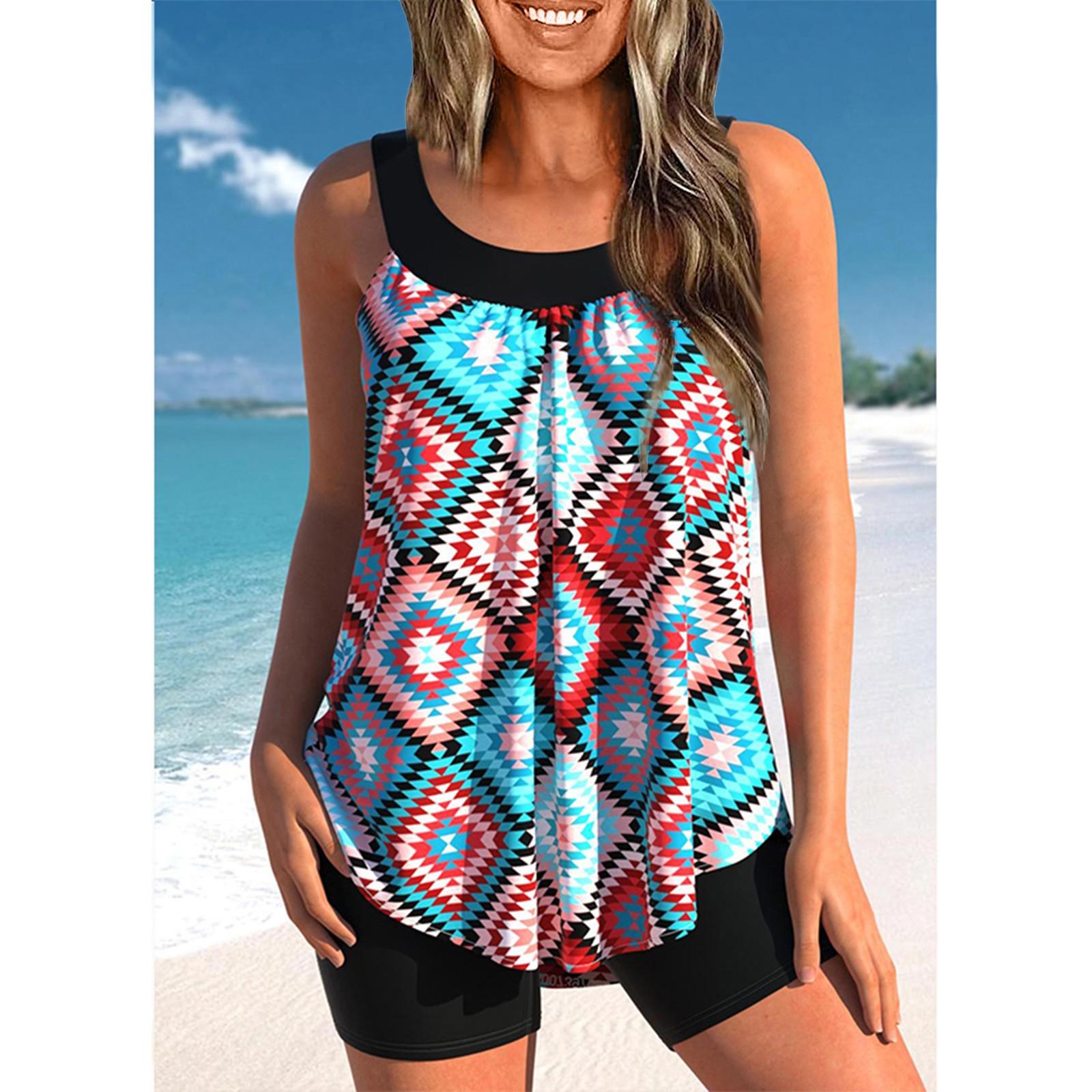 

Женский сексуальный приталенный купальник с принтом на слинге и раздельном бикини плюс размер купальника (Два куска) XXXL красный