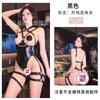 Sexy Lingerie Sexy Hollow Open Onesie Black Matte Leather Uniform Locomotive Suit Witch Game Suit