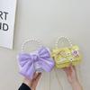 Korean Style Pearl Handbag for Kids Cute Bow Princess Messenger Bag Parent-Child Mini Shoulder Bag