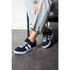 Navy Blue-white Orthopedic Sole Striped Sneakers