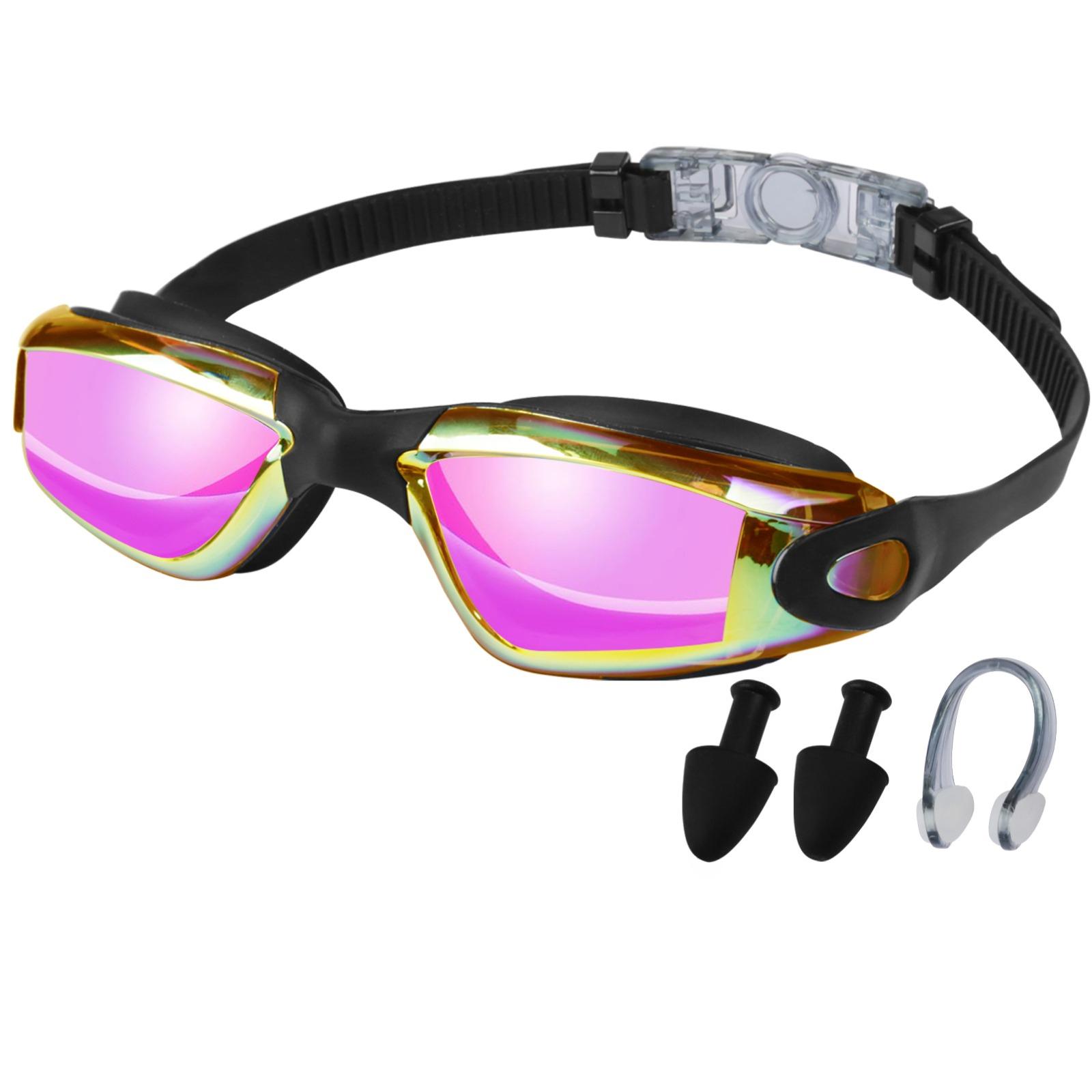 

High-definition Swim Goggles with Retail Box Large-frame Swimming Goggles Anti-fog No Leaking for Boys And Girls Adult Women Men Children фіолетовий