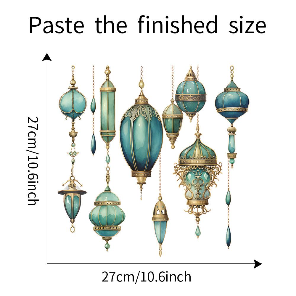 Removable Retro Green Decoration Bedroom Wardrobe Window Wall Sticker Self-Adhesive Decals