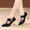 Fashion High Quality Brand Buckle Strap Women's High Heels Pointed Toe Shoes for Women Plus Size 34-43 Heels Women Zapatos De Mujer